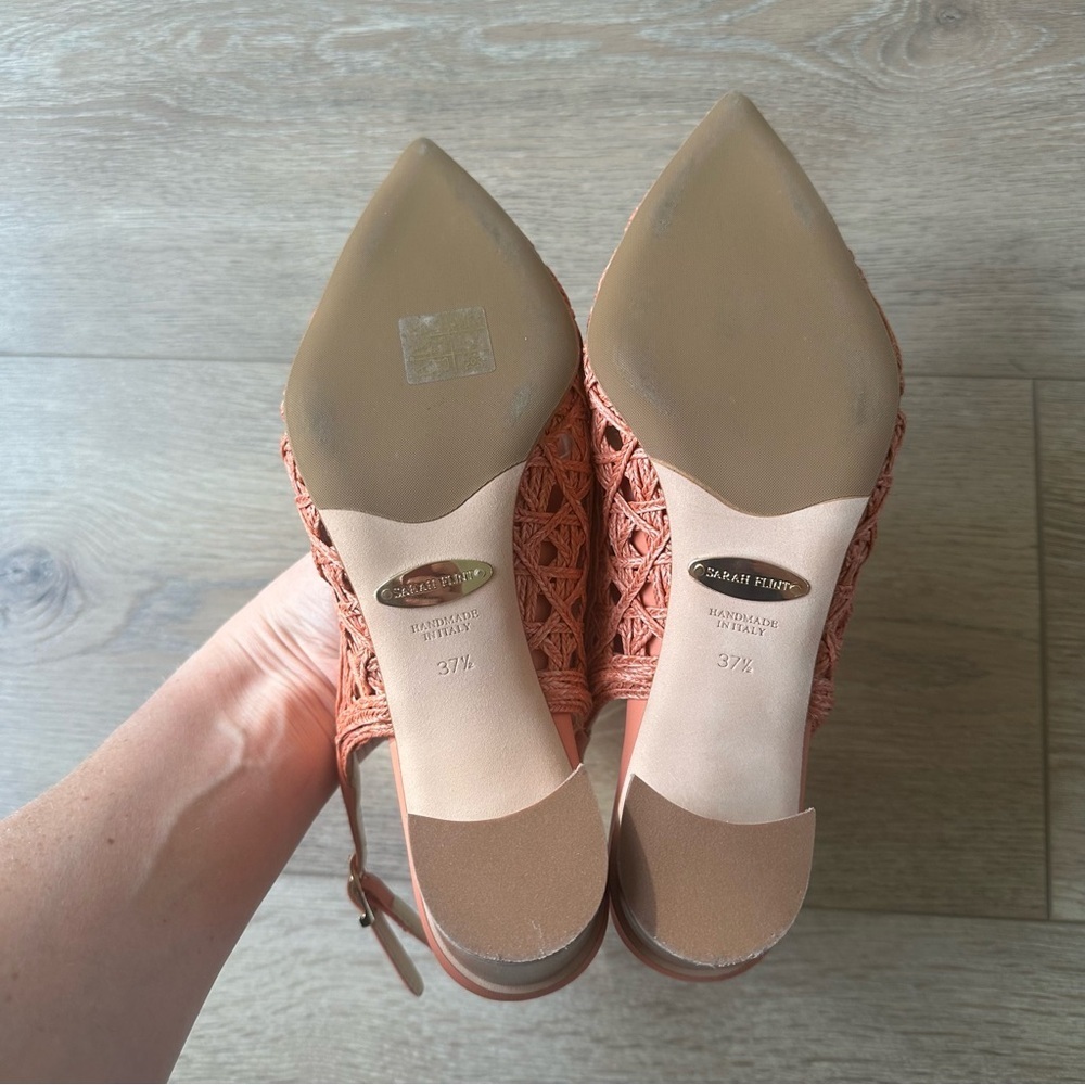 Sarah Flint Coral Woven Slingback Pumps - Picture 10 of 16